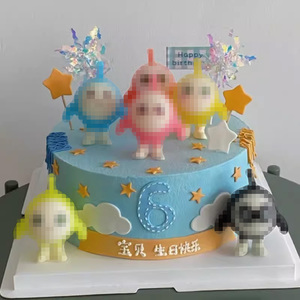 网红塑料创意蛋蛋玩偶蛋糕装饰摆件派对生日周岁百天烘焙甜品插件