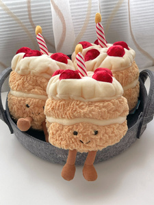 jellycat彩虹生日蛋糕草莓奶油蛋糕系列甜品毛绒玩具美代正品包邮