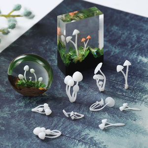 溢青格3D立体迷你蘑菇模型DIY水晶滴胶景观填充物森林风饰品配件