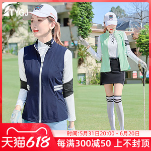 高尔夫马甲女士保暖背心外套 韩版立领golf运动女装显瘦服装上衣