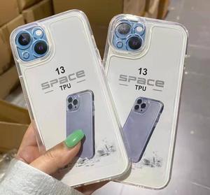 适用苹果12太空手机壳TPU精孔iPhone15plus透明14PROMAX防摔13Pro全包11保护7PLUS盒装