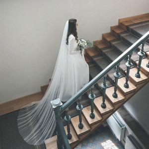 简约素纱结婚头纱婚纱新款韩式搭配拖地头纱超长婚礼3米加宽软纱