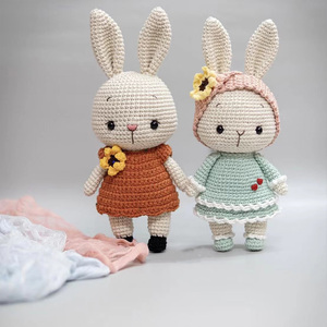 手工编织兔兔挂件毛线钩针DIY材料包自制可爱小兔子玩偶送闺蜜礼