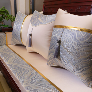 新中式红木沙发坐垫中国风实木沙发垫罗汉床垫子五件套防滑可定制