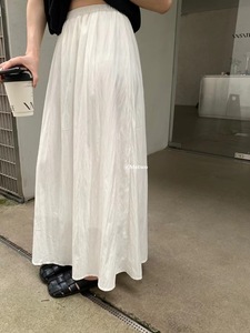 METWO 白色100%天丝半身裙女夏季新款高腰休闲中长款直筒裙08252