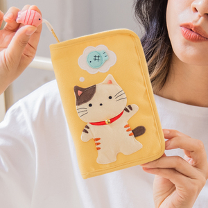 台湾啵啵猫 620118 可爱猫咪鱼儿中长款钱夹布夹纯棉布料钱包新款