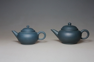 中国风紫砂壶 九十年代墨绿泥水平套壶 50-70cc小品紫砂茶具礼品