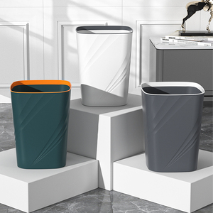 垃圾桶家用卫生间厕所大容量简约风带压圈垃圾筒大号垃圾纸篓