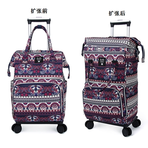 便携式拉杆包旅行包大容量折叠拉杆背包短途旅游登机包行李袋男女