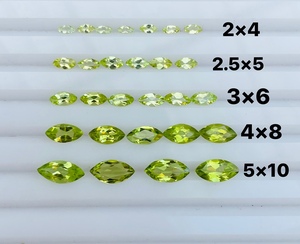 天然原石VVS黄昏绿橄榄石VVS水晶裸石戒面马眼2*4-5*10MM镶嵌宝石