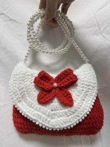 定制女童新年装红包小包包斜挎包毛线兔子包包过年兜利是包