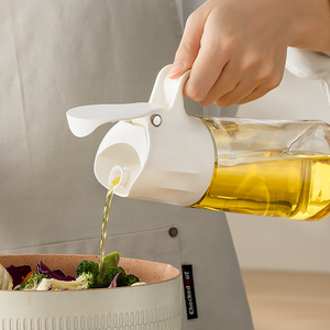 油壶厨房家用油罐酱油醋调料瓶尖嘴重力自动开合玻璃防漏油倒油瓶