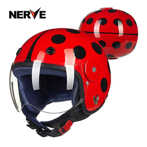 瑕疵处理NERVE摩托车儿童头盔男孩女孩夏季安全帽小孩电动车半盔