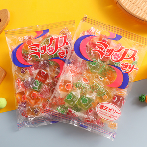 日本进口怀旧儿童零食金城寒天五种类什锦水果味果冻啫喱软糖215g