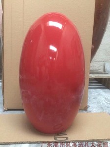 潮州陶瓷送礼落地大花瓶家庭摆设 18寸46厘米 蛋 中国红高温烧制