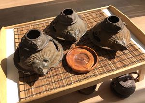 二手日本进口茶具茶壶鬼风炉火炉烟灰缸熏香炉暖茶壶炉小风炉茶道