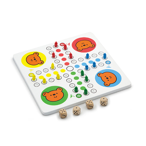 VIGA双面多功能棋板儿童飞行棋盘玩具早教益智美术拼图插板木制