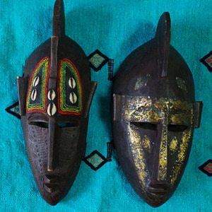 （已售罄）摩洛哥旅行带回孤品部落神秘手工雕刻木头面具