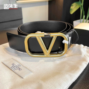 [宫先生奢品]Valentino 华伦天奴 黑色字母皮带  男士  XY2T0Q87