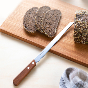 日本进口不锈钢面包刀家用烘焙切吐司专用刀切蛋糕三明治锯齿刀