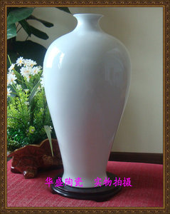 陶瓷器梅瓶高白釉白胎瓷白色花瓶简约客户家居摆件装饰品
