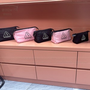 韩国代购 3ce PINK POUCH SMALL 粉/黑色小/大号化妆包便携收纳包