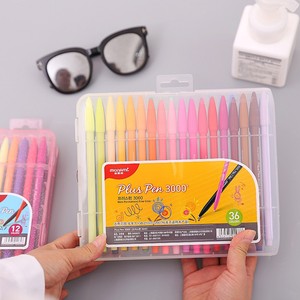 韩国文具慕娜美3000彩色中性笔儿童水彩笔涂鸦描边纤维笔36色盒装