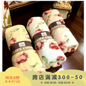 韩国珊瑚绒绒细腻纤维软大毛巾吸水玫瑰花洗脸面巾干发礼盒装
