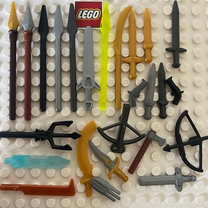 LEGO乐高 人仔 武器 护甲 矛 背包 弓箭 忍者 圣诞老人 针头 斧子