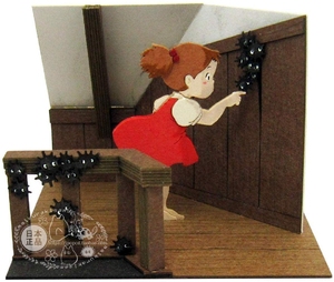 日本Sankei迷你纸模型小屋立体宫崎骏吉卜力龙猫小梅和煤炭精灵