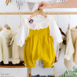 童装女童洋气秋季背带套装韩版0-2周岁1婴儿童春秋宝宝纯棉两件套
