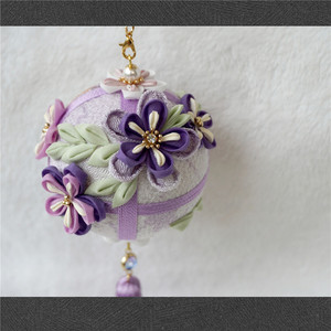 【漫紫】创意手鞠球礼品挂件日式和风细工花车挂件手工艺摆件新品