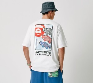 一毫子潮店 AAPE 23夏男装 日系鲤鱼猿人图案宽松短袖T恤0969XXK