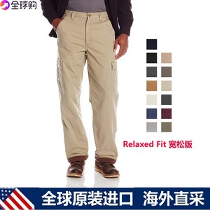 全球购美国Wrangler威格休闲裤男加绒加厚宽松直筒多口袋工装长裤