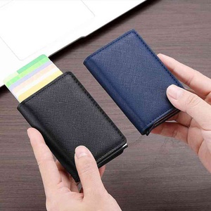 防盗刷RFID自动弹信用卡包铝合金属盒男士多卡位银包卡片套咭片夹