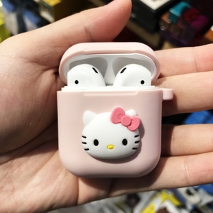 可爱凯蒂猫卡通适用苹果AirPods1/2代蓝牙耳机充电盒仓硅胶保护套