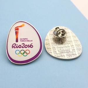 印刷模糊如图！2016里约奥运会徽章火炬接力纪念章 介意慎拍！