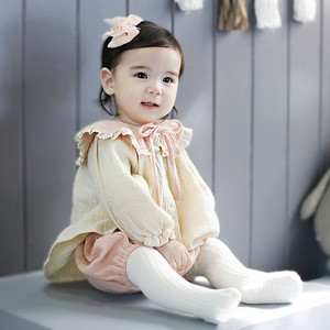 ins婴儿套装春秋款婴幼儿衣服女宝宝1-2周岁纯棉上衣6个月三件套