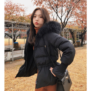 [转卖]珊珊新款女装冬韩国收腰加厚显瘦短款超大貉子毛领羽…
