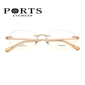 新款PORTS宝姿眼镜架女无框钛架轻舒适气质近视镜配镜框POF22218