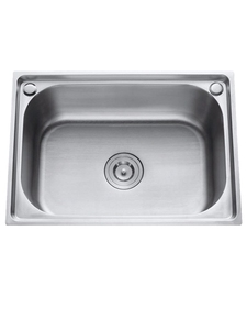 卡贝厨房水槽加厚水池SUS304不锈钢大洗菜单盆水盆拉丝洗碗小单槽