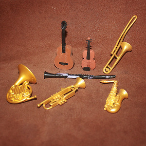 safari 仿真模型场景摆件 乐器认知玩具 笛子 小提琴 萨克斯