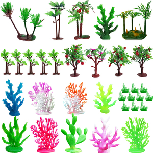 景观植物模型海洋动物配景树仙人掌珊瑚围栏海草椰树沙盘儿童玩具