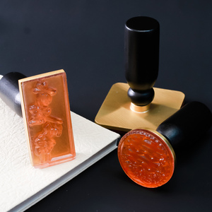 铜质印章复古黄铜邮戳水晶胶定制做手账印章DIY手帐印章盖章订刻