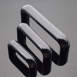 加厚铝合金黑色拉手柜门把手明装工业设备拉手工具箱塑料方形提手