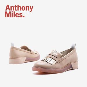 全新专柜正品ANTHONY MILES安东尼米勒女士头层牛皮流苏乐福鞋