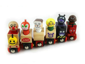 儿童益智木制玩具 面包超人 彩色磁性小火车 清仓甩卖 6款式