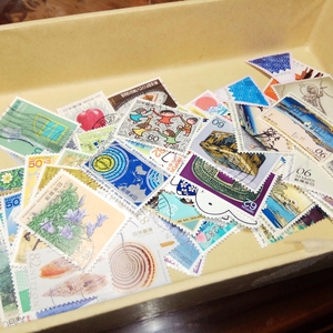 邮票盲盒 日本已用邮票 不同不重复 无普票 卡通 手账 贴纸 卡通