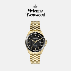 日本代购Vivienne Westwood西太后日历不锈钢男士石英手表金黑
