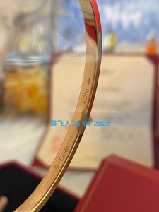 Cartier卡地亚LOVE系列玫瑰金黄金白金窄版6钻玫瑰金手镯b6047617